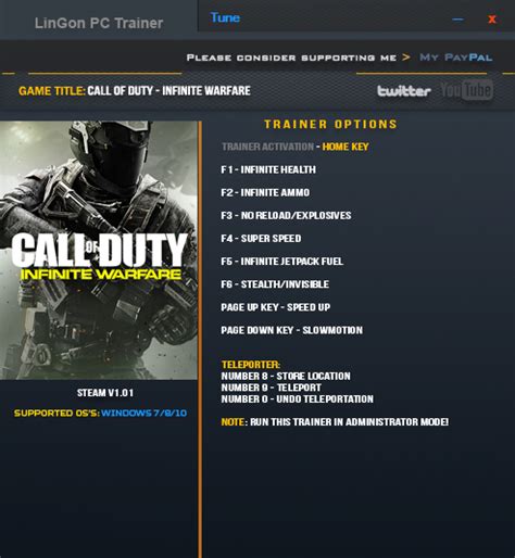 call of duty infinite warfare trainer|Call of Duty: Infinite Warfare (+10 Trainer) PC.